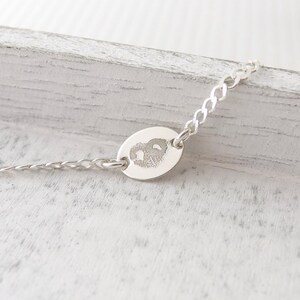 Actual Paw Print Bracelet – Custom Real Pet Paw Print Jewelry – Dainty sterling silver Dog or Cat Memorial Bracelet image 12