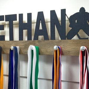 Personalized Hockey Medal Holder 12 or 20 inch image 2