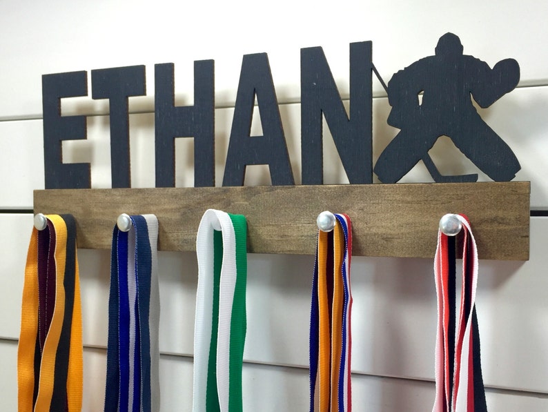 Personalized Hockey Medal Holder 12 or 20 inch image 2