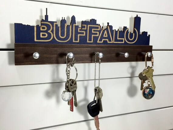 Buffalo Horizonte Llavero Pared Madera Moderno Etsy