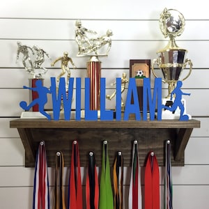 Personalized Trophy Shelf & Medal Holder image 2