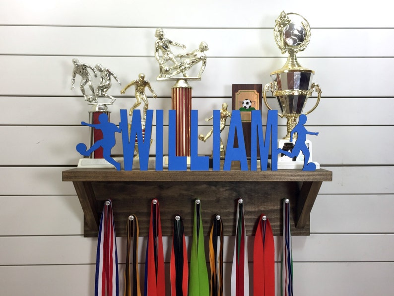 Personalized Trophy Shelf & Medal Holder image 2