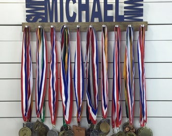 Personalized Swimming Medal Display - 12 or 20 inch