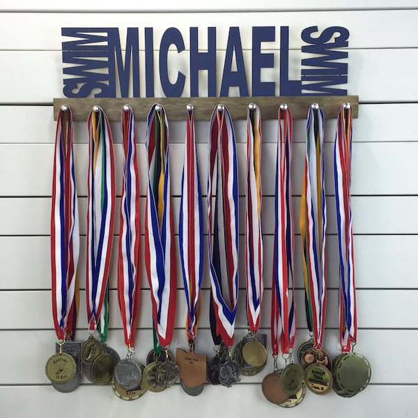 Personalized Swimming Medal Display - 12 or 20 inch