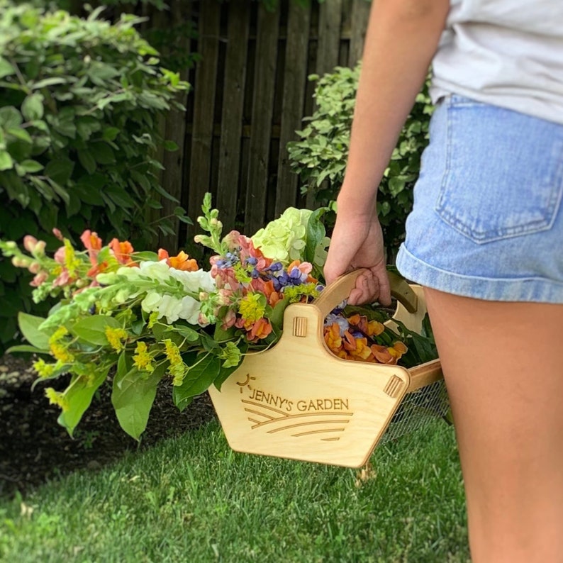 Personalized Harvest Basket, Garden Basket, Gift for Gardener, Vegetable Garden Hod, Gift for Homesteader image 2