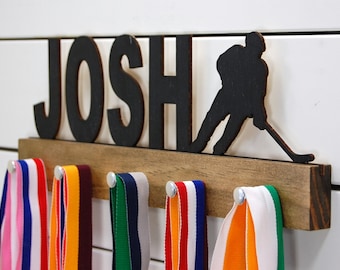 Personalized Hockey Medal Holder - 12 or 20 inch