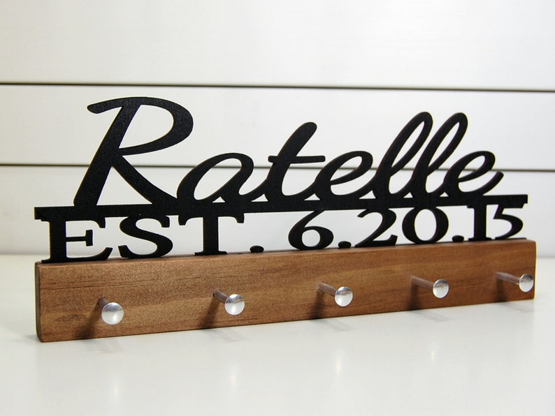 Wedding key holder Family Name and Established Date Etsy