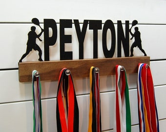 Personalized Tennis Boy Medal Display - 12 or 20 inch