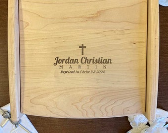 Personalized Baby Baptism Keepsake Box, Maple Engraved Baby Baptism Gift, Christening Gift, Baptismal Gift, Personalized Godparent Gift