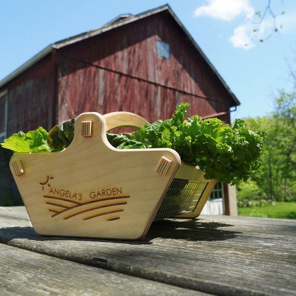 Panier de récolte personnalisé, panier de jardin, cadeau pour jardinier, potager, fermier - cadeau jardin pour maman - cadeau jardin pour la fête des pères