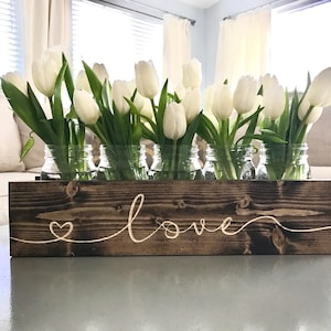 Engraved Mason Jar Centerpiece