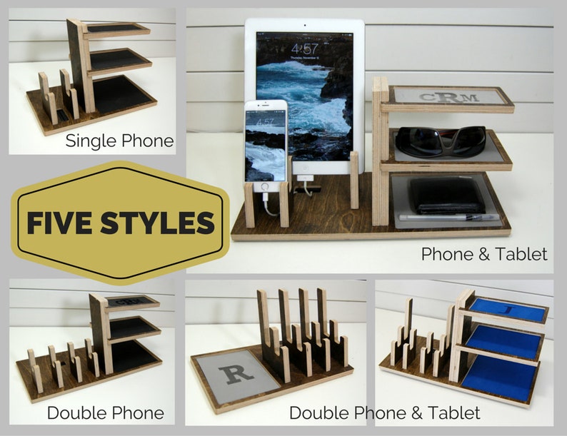 Double Phone & Tablet Charging Station and Organizer Etsy