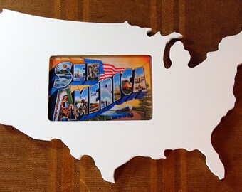 USA shaped picture frame 4x6