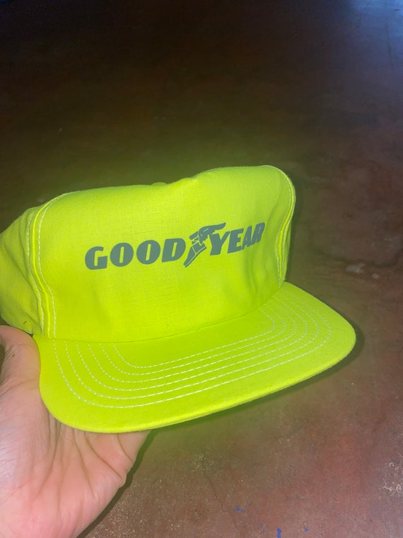 Vintage neon Goodyear hat. Nascar neon race perfe… - image 2