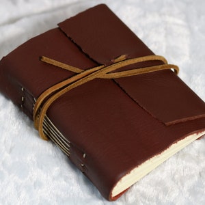 Handmade Red Leather Journal | Blank Book | Sketchbook