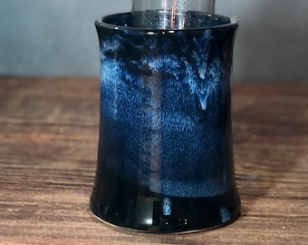 Wine Chiller Utensil Holder Midnight Blue Pottery Stoneware