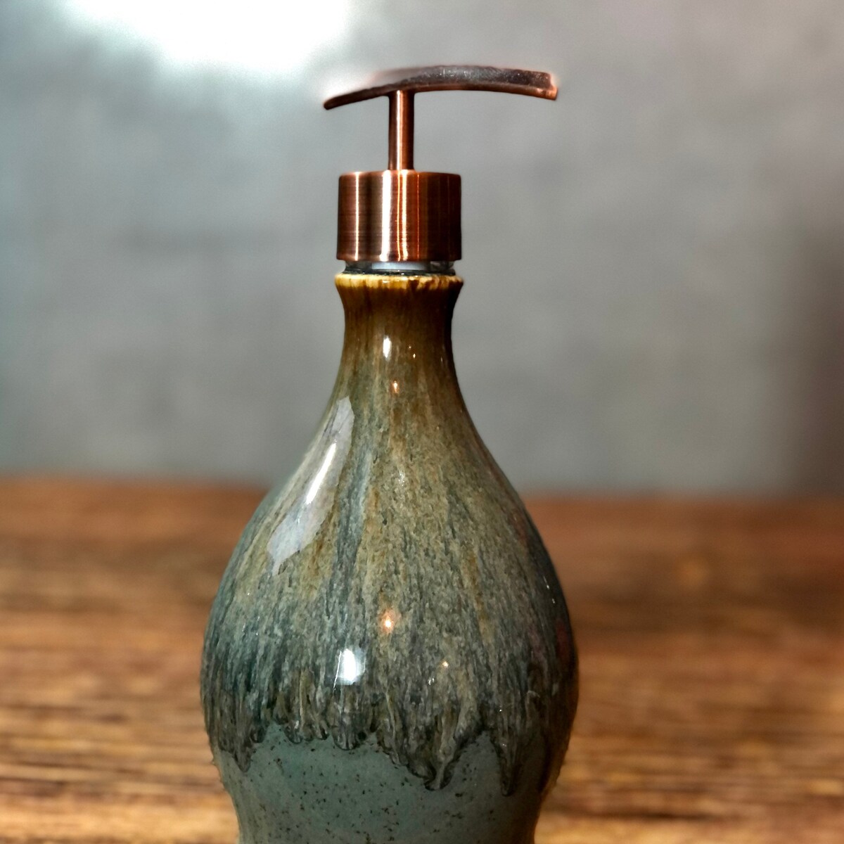 Hand Thrown Stoneware Soap Lotion Dispenser Pump Volcano Blue Wide - Etsy