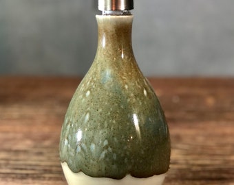 Hand Thrown Stoneware Soap Lotion Dispenser Pump White Stone