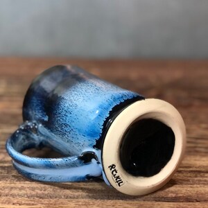 Hand Thrown Midnight Blue Pottery Mug Standard Style Pottery Stoneware image 5