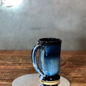 Hand Thrown Midnight Blue Pottery Mug Standard Style Pottery Stoneware image 2