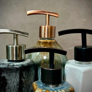 Replacement Pump for Stoneware Soap/ Lotion Dispensers | Brushed Nickel | Copper | Bronze | Gold | Black
