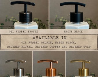 Replacement Pump for Stoneware Soap/ Lotion Dispensers | Brushed Nickel | Copper | Bronze | Gold | Black