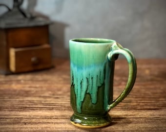 Hand thrown stoneware pottery mug Standard Style Rainbow Trout
