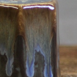 Stoneware pottery Salt and Pepper Shaker set Volcano Blue Short image 4