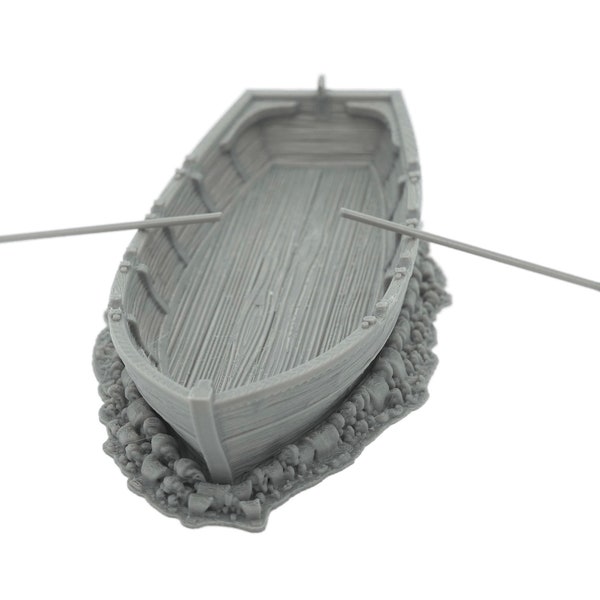 Row Boat - DND Terrain Compatible with Dungeons and Dragons, 28mm Miniature Wargaming, Tabletop RPGs, Wargame Scenery