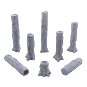 Forest Tree Trunks & Logs - DND Terrain Compatible with Dungeons and Dragons, 28mm Miniature Wargaming, Tabletop RPGs