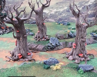 Gloomwood Trees - DND Terrain Compatible with Dungeons and Dragons, 28mm Miniature Wargaming, Tabletop RPGs, Wargame Scenery