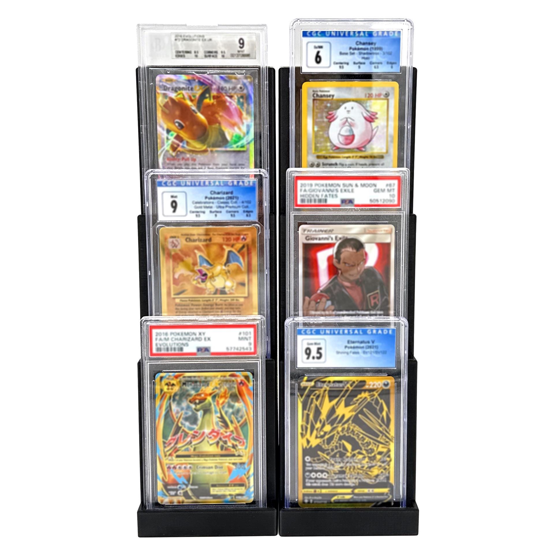 Graded Card Display Stand For PSA & CGC Slabs - Holds 4 Or 6 Slabs,  Multi-Tier