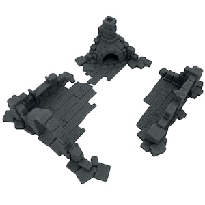 Ruined Town House - DND Terrain Compatible with Dungeons and Dragons, 28mm Miniature Wargaming, Tabletop RPGs