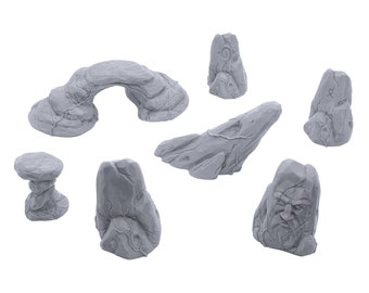 Elven Rock Formations - DND Terrain Compatible with Dungeons and Dragons, 28mm Miniature Wargaming, Tabletop RPGs