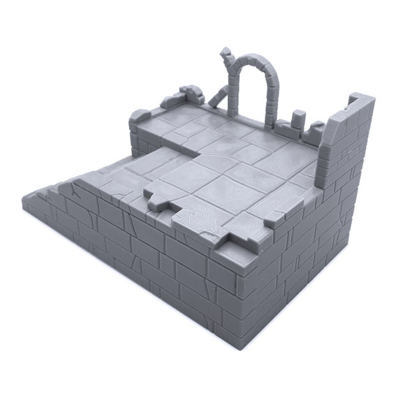 Brick Staircase Terrain Scenery for Tabletop 28mm Miniatures Wargame EnderToys 3D Printed and Paintable