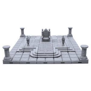 Locking Dungeon Tiles - Throne Room - DND Terrain Compatible with Dungeons and Dragons, 28mm Miniature Wargaming