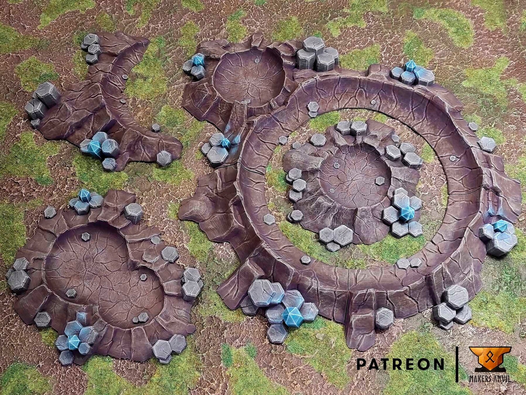 Makers Anvil Dwarf Settlement Walls - 3D Printed RPG Scenery & Wargame Terrain For 28mm Miniatures