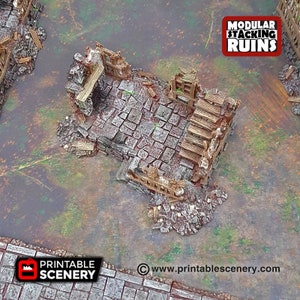 Squatter Townhouse DND Terrain Compatible with Dungeons and Dragons, 28mm Miniature Wargaming, Tabletop RPGs image 5