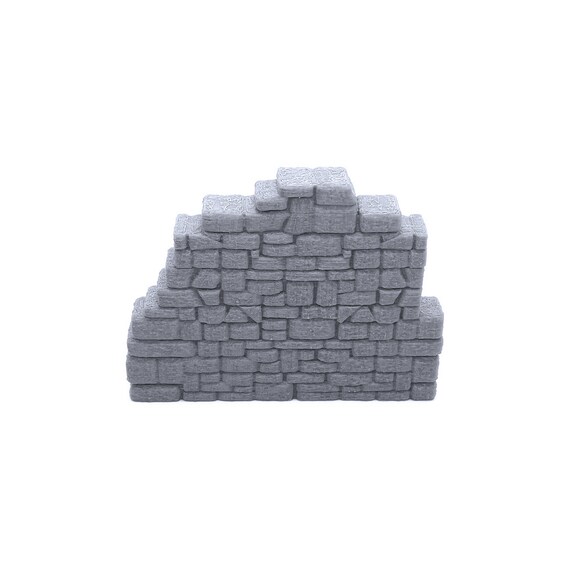 EnderToys – Set De 5 Murs En Pierre Ruinée – Impression 3D PLA – Échelle 28 Mm – Pour Wargame Et RPG – Non Peint – Terrain De Table