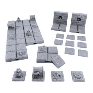 Locking Dungeon Tiles - Treasure Tiles - DND Terrain Compatible with Dungeons and Dragons, 28mm Miniature Wargaming