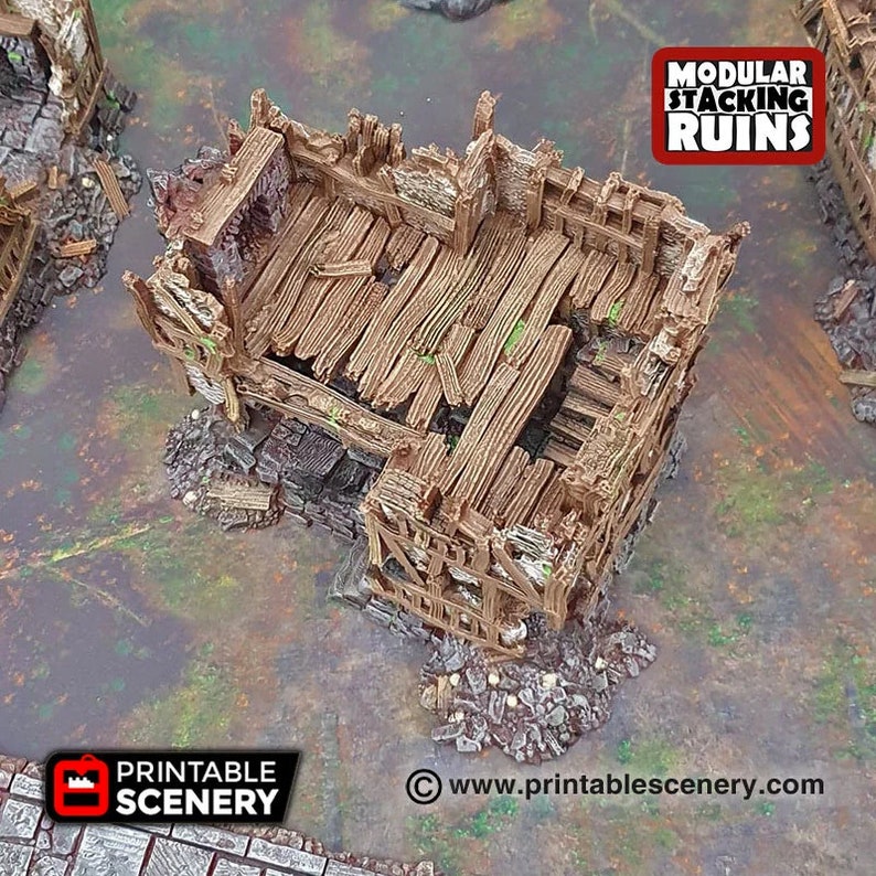Squatter Townhouse DND Terrain Compatible with Dungeons and Dragons, 28mm Miniature Wargaming, Tabletop RPGs image 4