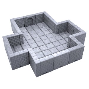 Locking Dungeon Tiles - Cross Chamber - DND Terrain Compatible with Dungeons and Dragons, 28mm Miniature Wargaming