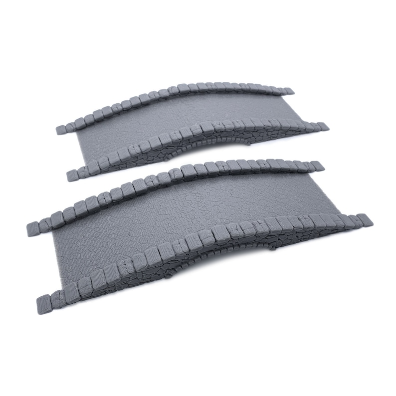 3D Printed Tabletop RPG Scenery and Wargame Terrain for 28mm Miniatures Cobblestone Bridges