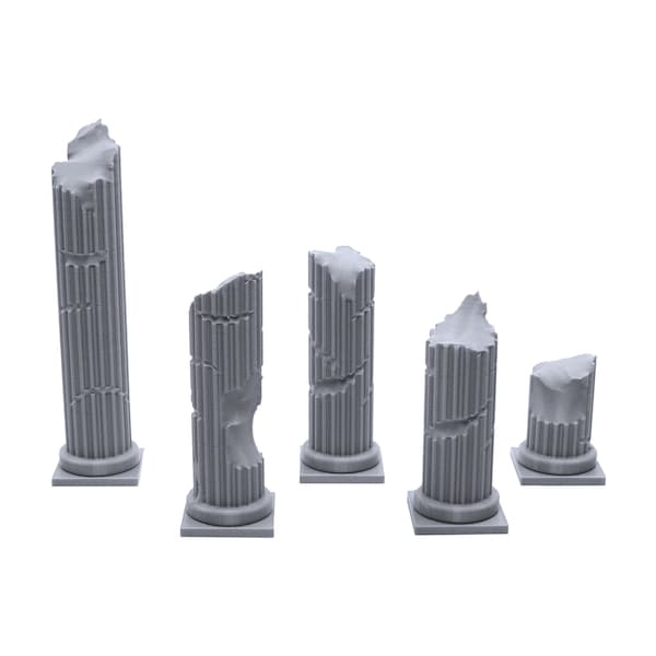 Roman Ruined Pillars - DND Terrain Compatible with Dungeons and Dragons, 28mm Miniature Wargaming, Tabletop RPGs