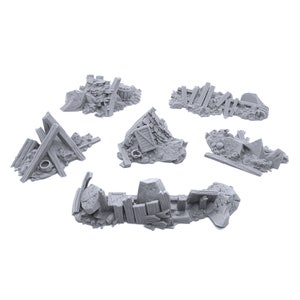 Urban Rubble - DND Terrain Compatible with Dungeons and Dragons, 28mm Miniature Wargaming, Tabletop RPGs, Wargame Scenery