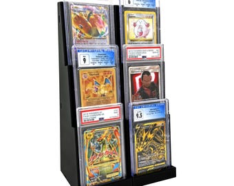 Graded Card Display Stand For PSA & CGC Slabs - Holds 4 Or 6 Slabs,  Multi-Tier