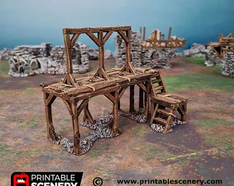 Brick Staircase, Terrain Scenery for Tabletop 28mm Miniatures Wargame ...