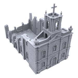 Caribbean Church - DND Terrain Compatible with Dungeons and Dragons, 28mm Miniature Wargaming, Tabletop RPGs, Wargame Scenery