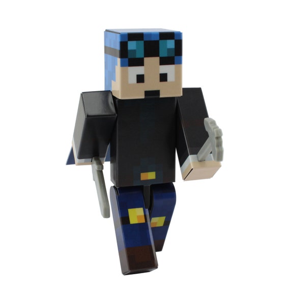 Blue Hair Miner Boy 4 Action Figure Toy Plastic Craft By Endertoys - why didnt lego sue roblox for using characters that look