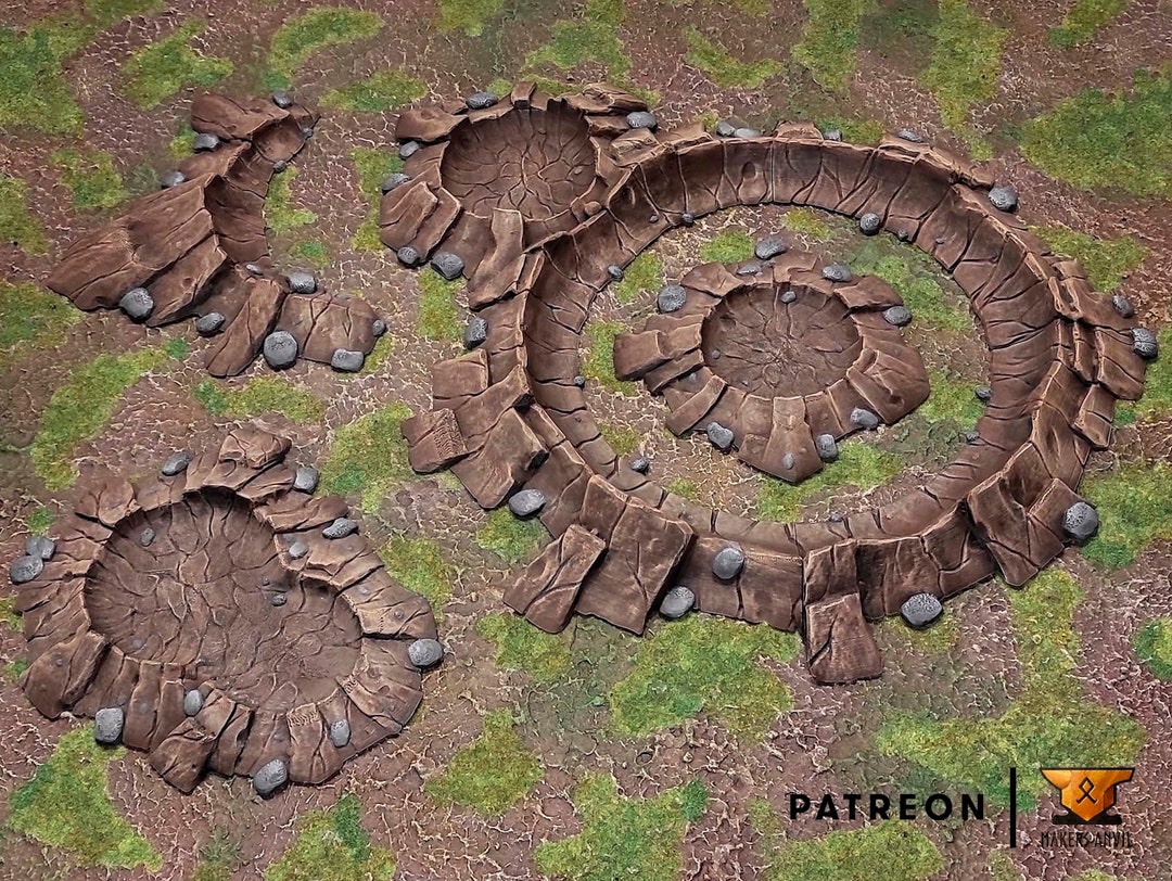Battlefield Craters 3D Printed Terrain - Tabletop RPG & Wargame Scenery For 28mm Miniatures - View #8